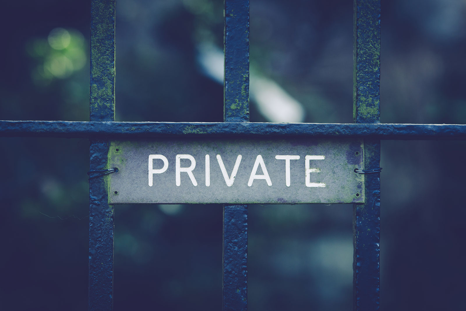 Sign reading "Private"